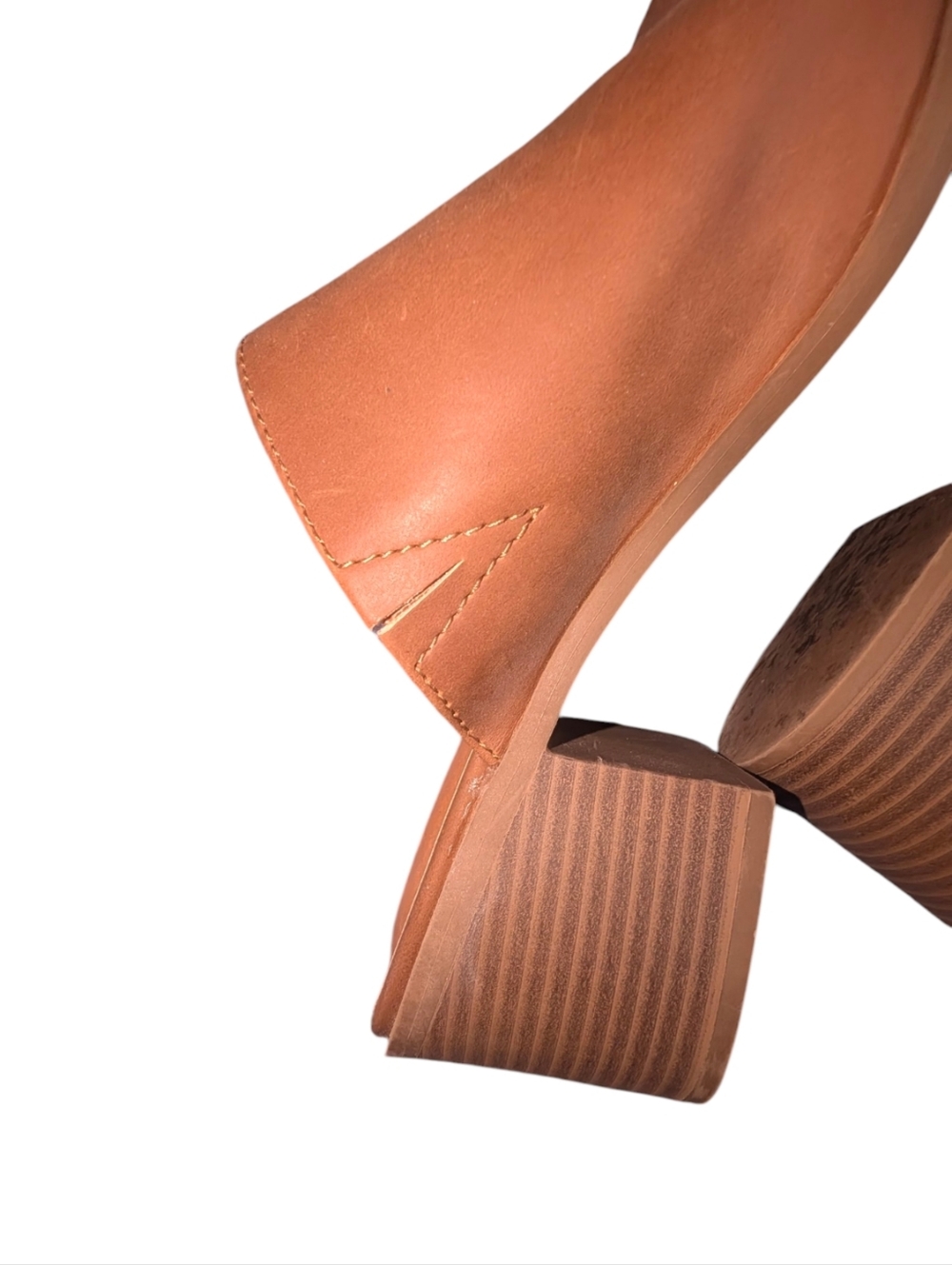 Madden Girl Brown Mule Heels Pointed Toe Block Heel Slip On Size 9 - Picture 6 of 7